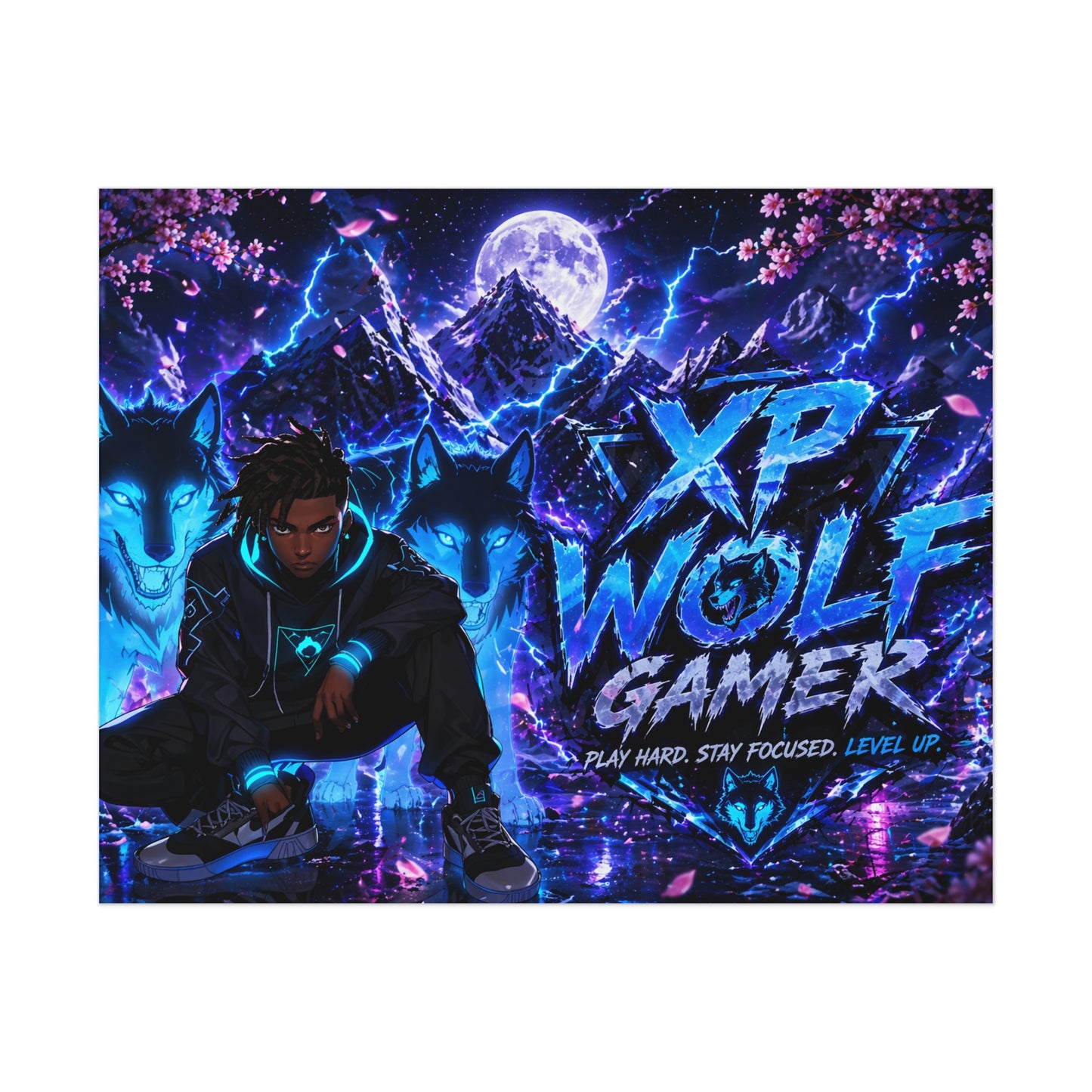 Xp Wolf Gamer Poster – Retro Gaming Wall Art for Gamers