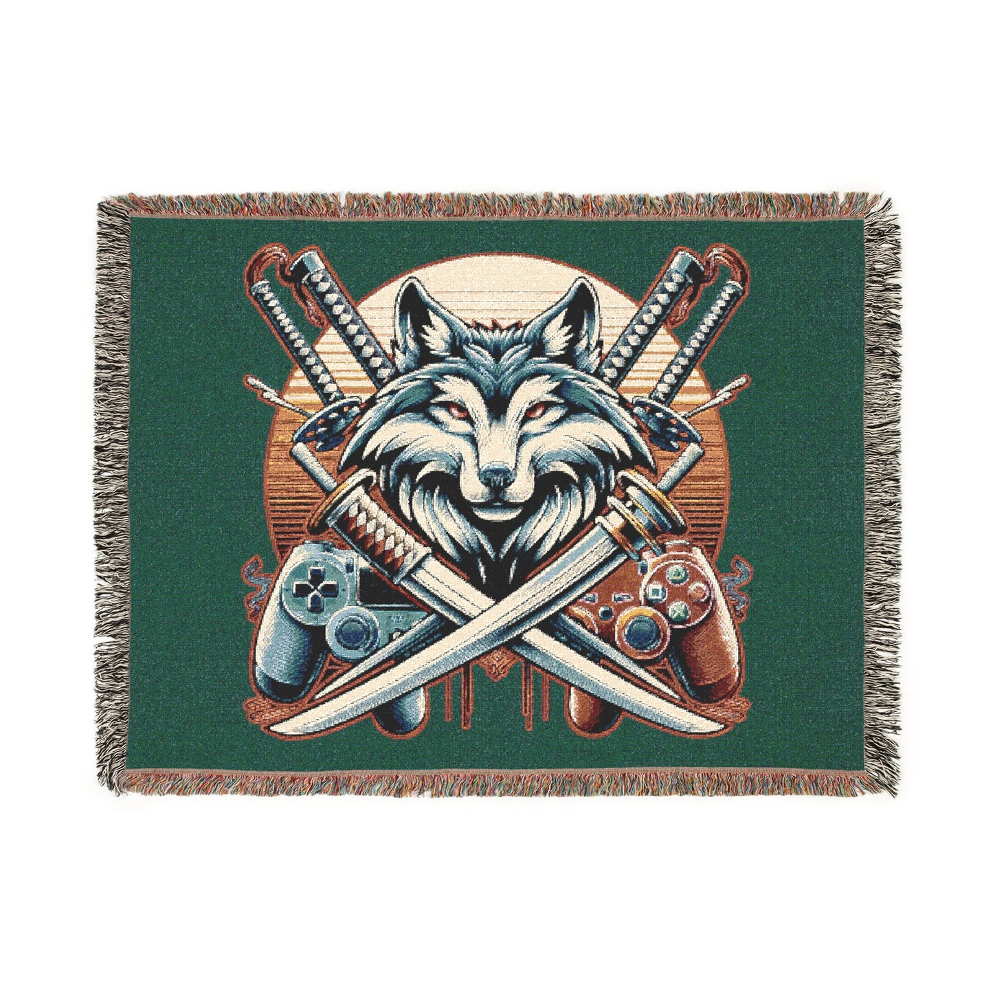 Xp wolf gamer warrior Woven Blanket
