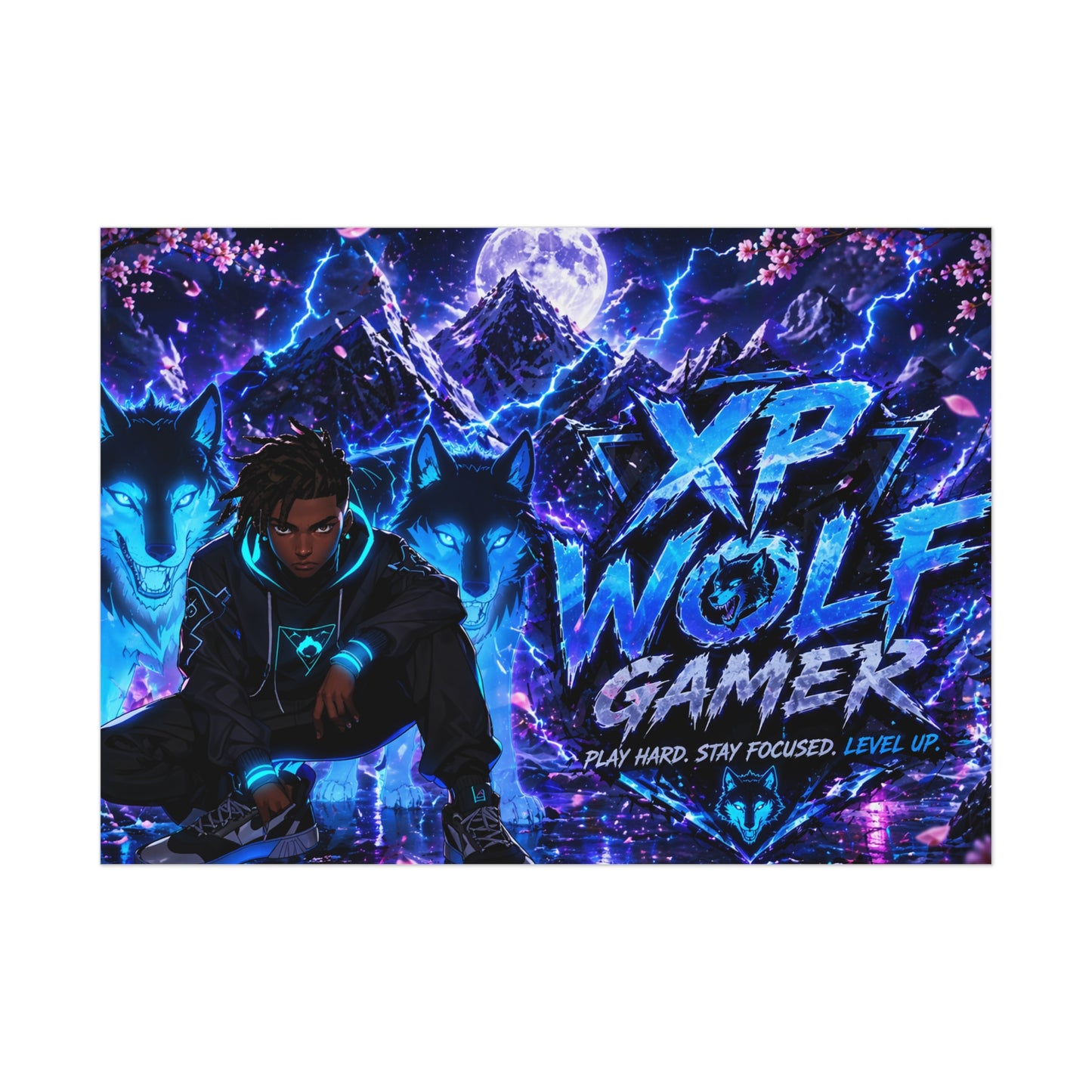 Xp Wolf Gamer Poster – Retro Gaming Wall Art for Gamers