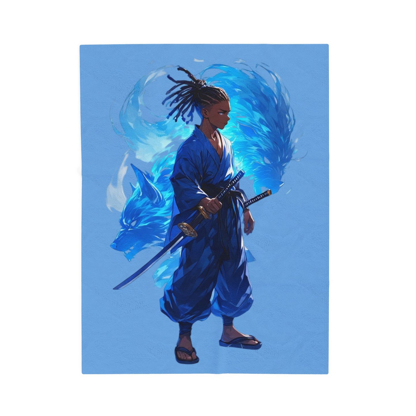 Wolf Warrior Plush Blanket