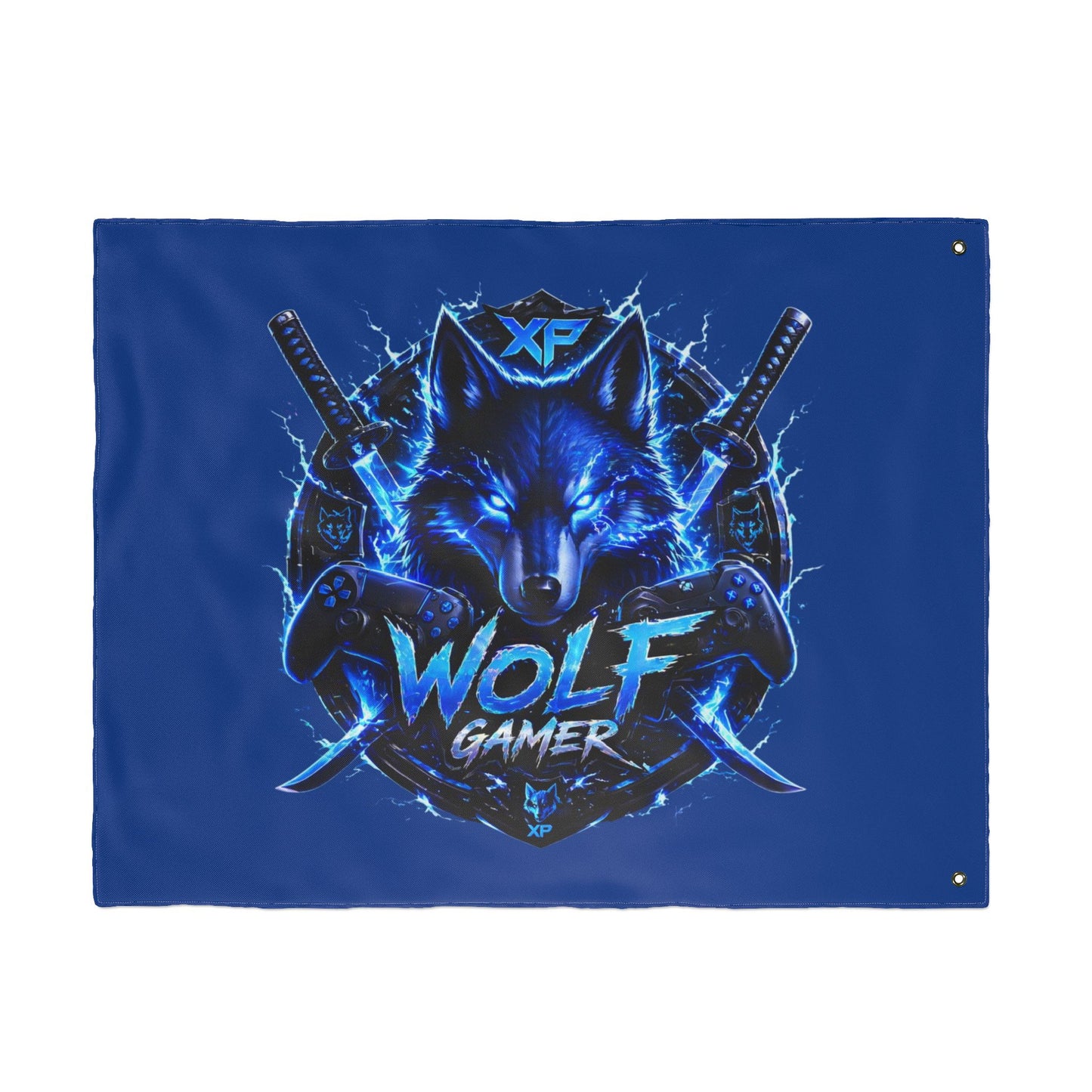 Gaming Wolf Flag — "XP Wolf Gamer" Double-Sided flag thunder wolf design