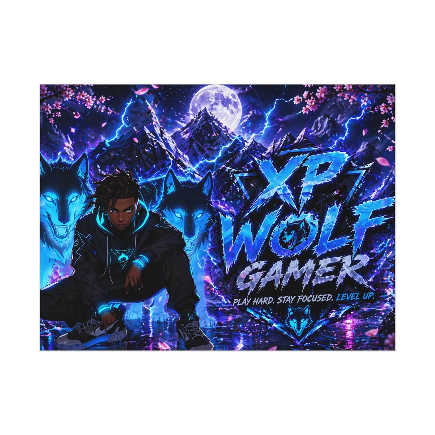 Xp Wolf Gamer Poster – Retro Gaming Wall Art for Gamers