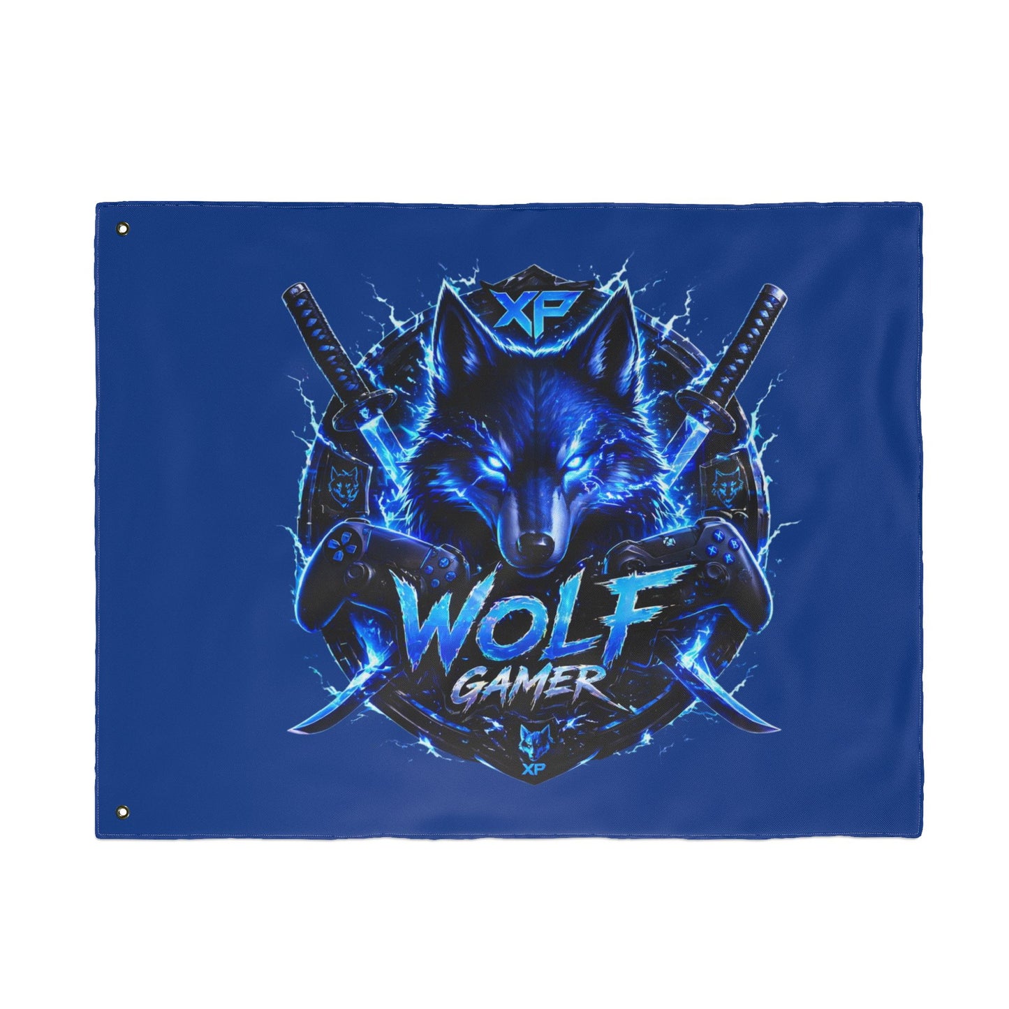 Gaming Wolf Flag — "XP Wolf Gamer" Double-Sided flag thunder wolf design