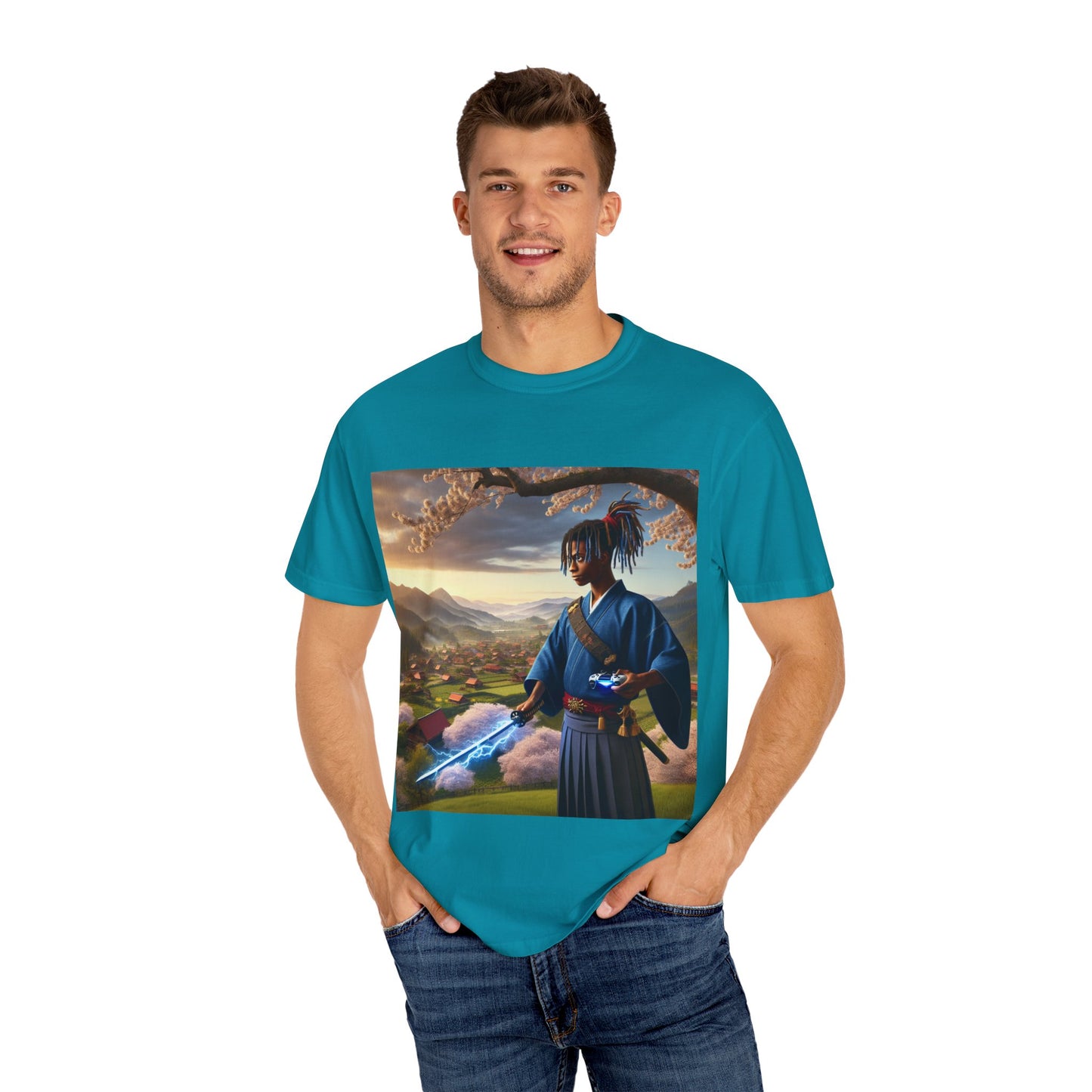 Gamer Graphic T-shirt - Warrior of Video Games and Lighting  Design