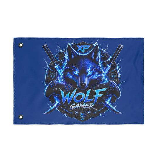 Gaming Wolf Flag — "XP Wolf Gamer" Double-Sided flag thunder wolf design